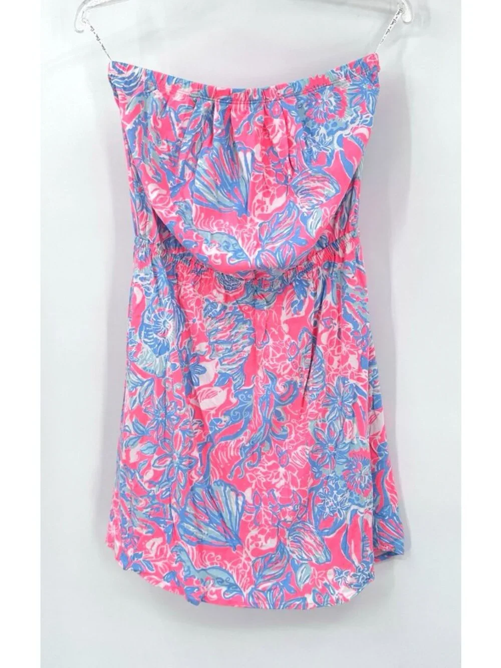 LILLY PULITZER Windsor dress M Vibrant Tropical Print Strapless Sundress Resort - Picture 2 of 10